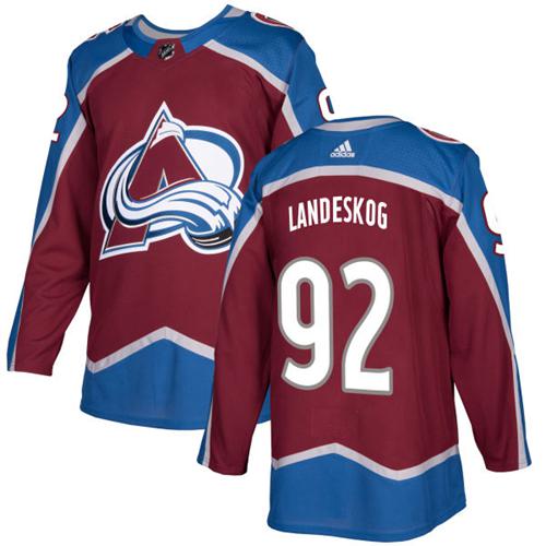 Adidas Avalanche 92 Gabriel Landeskog Burgundy Home Authentic Stitched